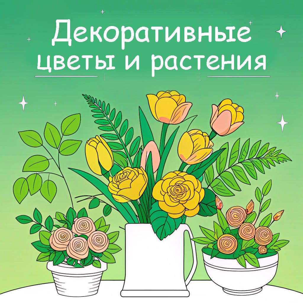 Декоративные цветы и растения